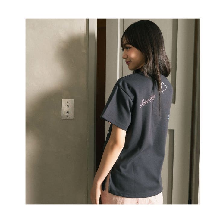 【130cmあり】ミックスロゴゆるTシャツ | PINK-latte | 詳細画像1