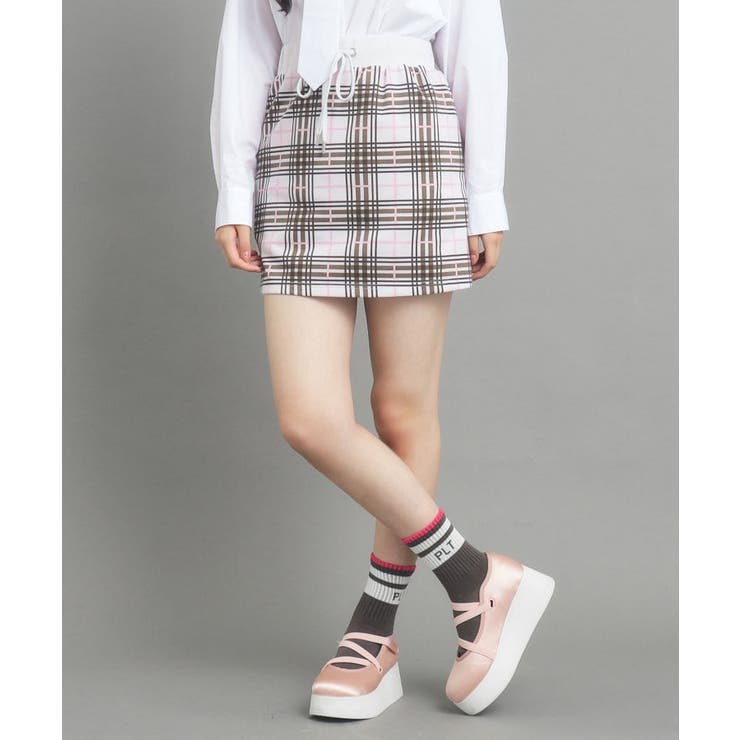 【130cmあり/インナー付き】チェックミニスカート | PINK-latte | 詳細画像1 