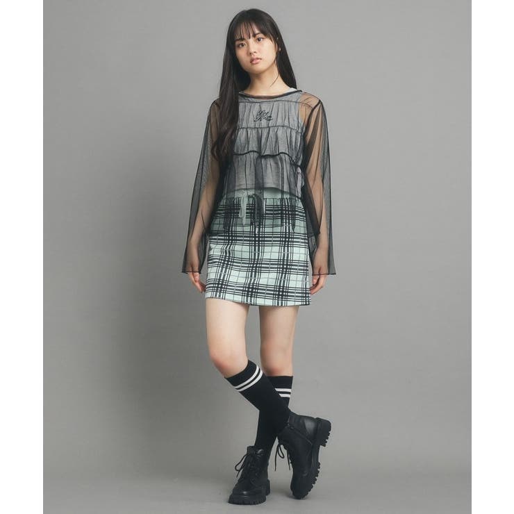 【130cmあり/インナー付き】チェックミニスカート | PINK-latte | 詳細画像11 