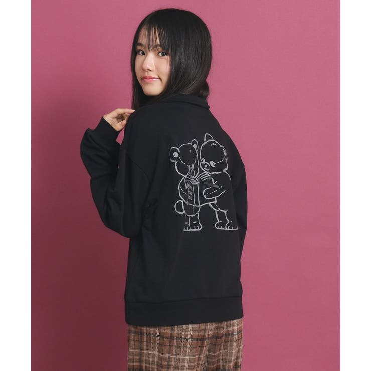 バッククマプリントのスキッパーパーカー[品番：WRDW0212467