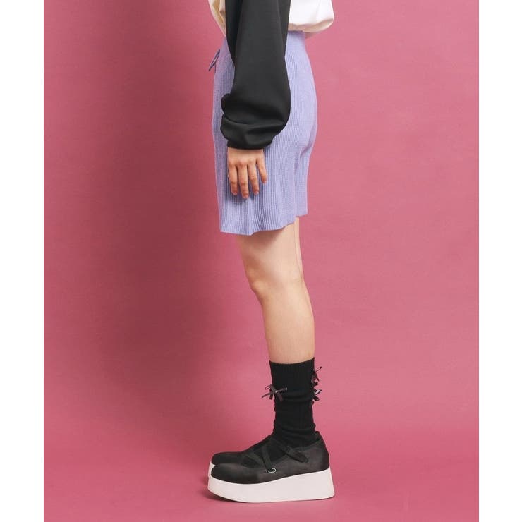 【セットアップあり】リブニットショートパンツ | PINK-latte | 詳細画像2 