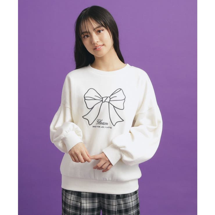 早割切符 リボン立体刺繍裏起毛プルオーバー[品番：WRDW0212523]｜PINK 160（155cm～）以上
