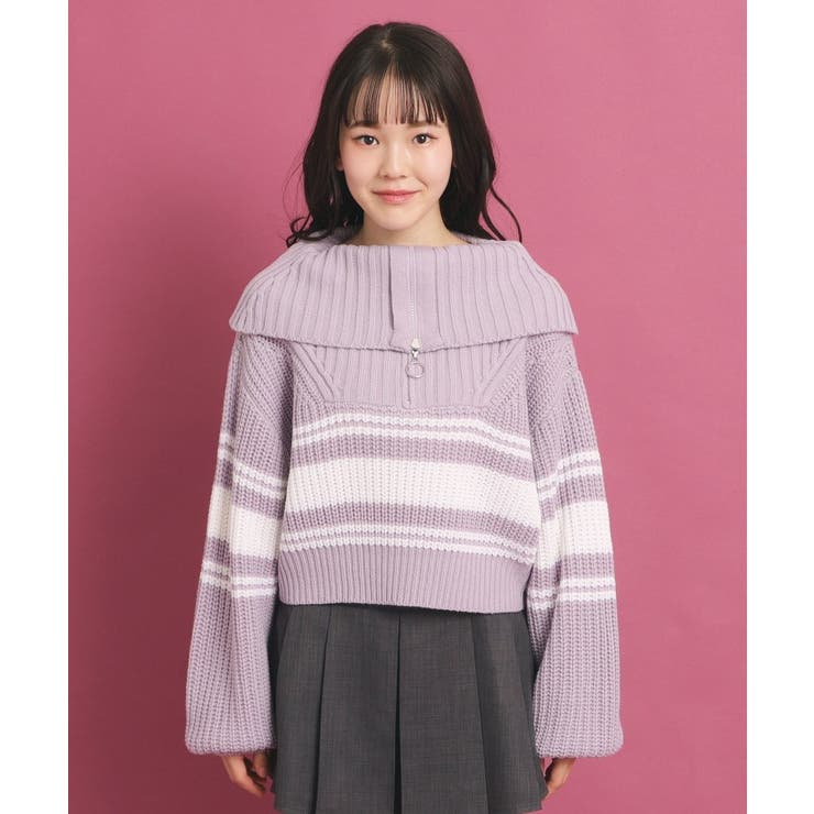 【2024】お歳暮・冬ギフト ハーフジップ ニットプルオーバー[品番：WRDW0212919]｜PINK ジャケット・アウター