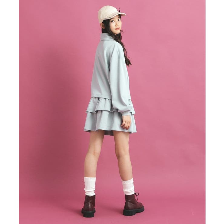 セットアイテム】ハーフジップ＆フリルスカート[品番：WRDW0212828]｜PINK-latte（ピンクラテ ）のキッズファッション通販｜SHOPLIST（ショップリスト）