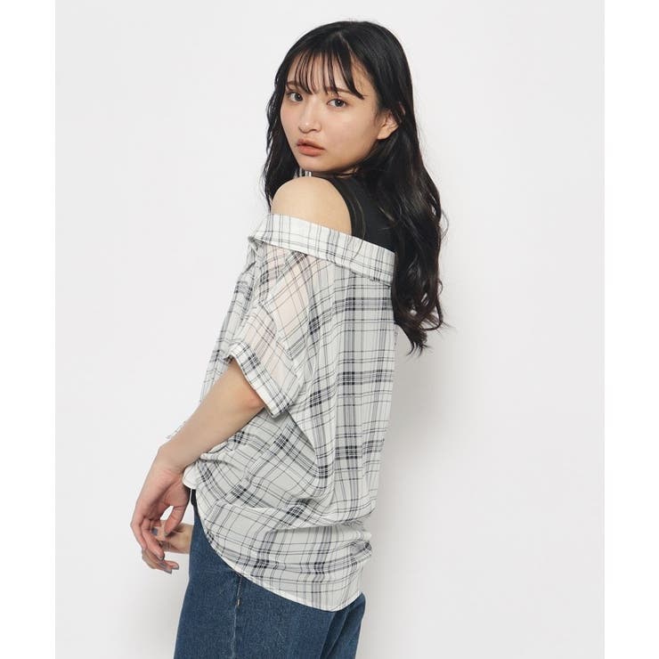レイヤードインナー付きシアーシャツ[品番：WRDW0197953]｜PINK-latte（ピンクラテ ）のキッズファッション通販｜SHOPLIST（ショップリスト）
