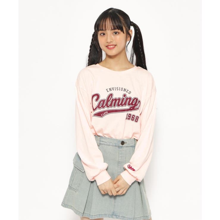 【130cmあり】カレッジロゴロングTシャツ[品番：WRDW0196924]｜PINK-latte（ピンクラテ）のキッズファッション通販｜SHOPLIST（ショップリスト）