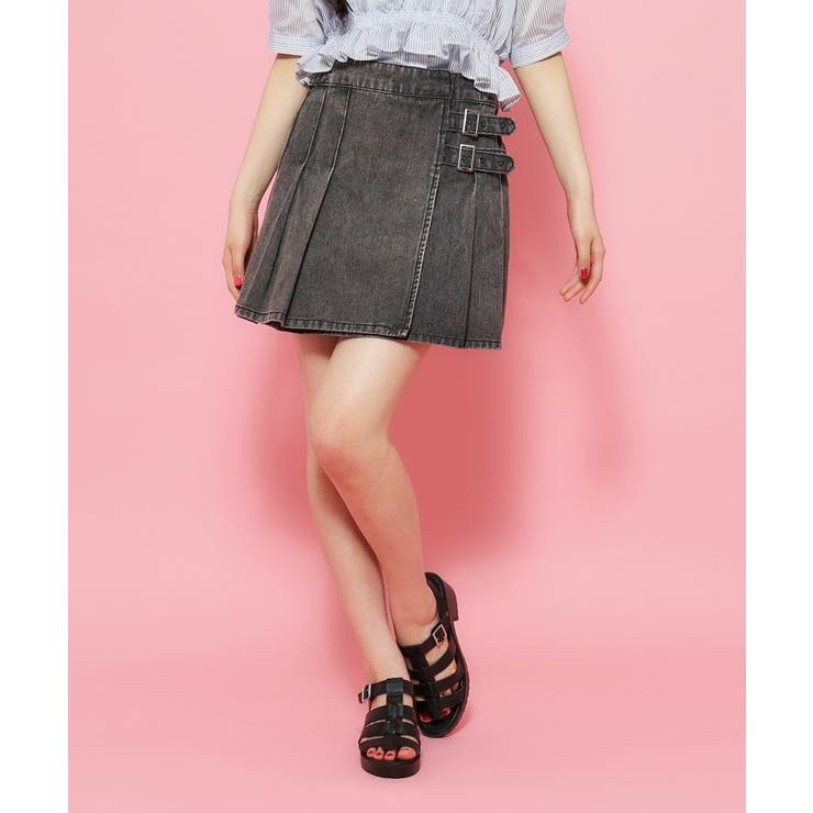 ラップ風ミニスカート[品番：WRDW0201051]｜PINK-latte（ピンクラテ  