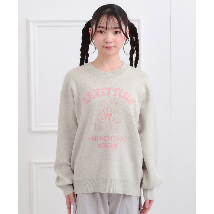 コットンジャカードくまプルオーバー | PINK-latte | 詳細画像2 