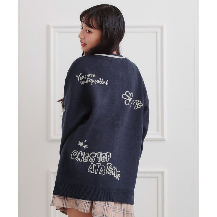 ラクガキ柄ロングカーディガン | PINK-latte | 詳細画像7 