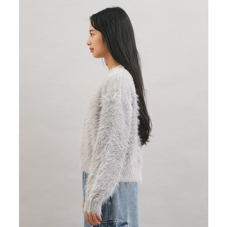 ウォッシャブルロゴシャギーニットカーディガン | PINK-latte | 詳細画像2 