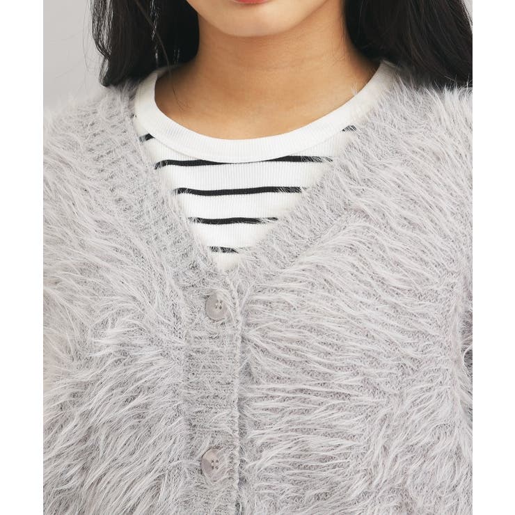 ウォッシャブルロゴシャギーニットカーディガン | PINK-latte | 詳細画像4 