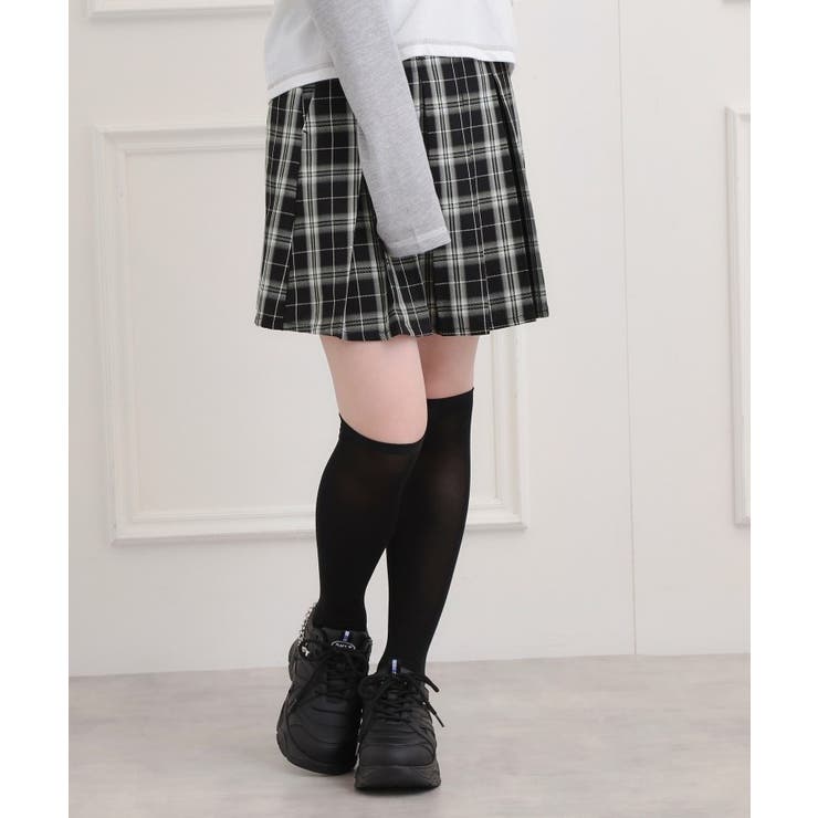 ブラック(219) | インパン付プリーツスカート | PINK-latte