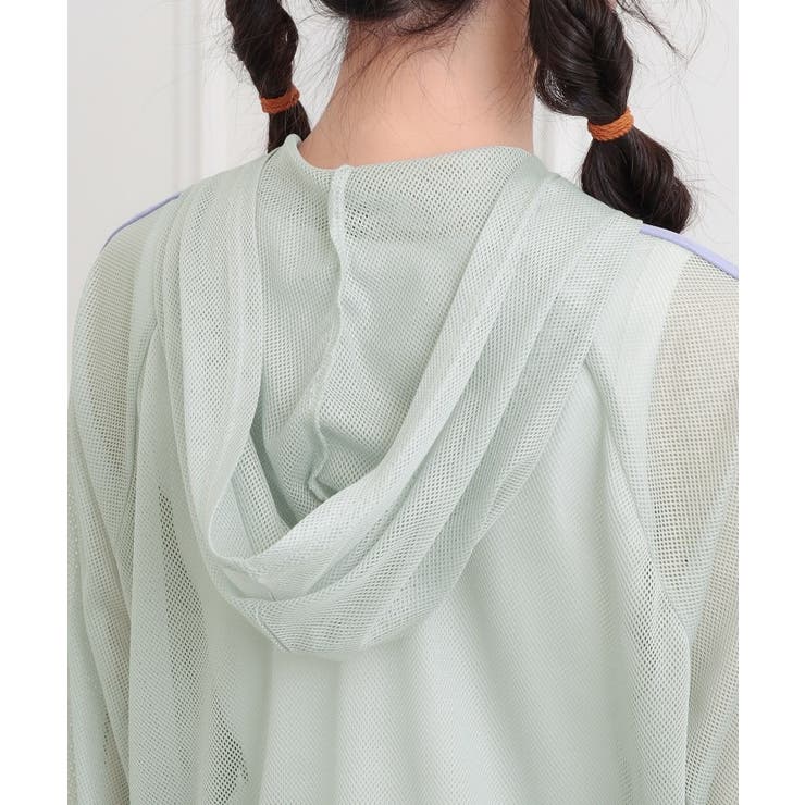 メッシュラインジップパーカ | PINK-latte | 詳細画像5 