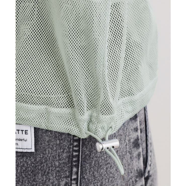 メッシュラインジップパーカ | PINK-latte | 詳細画像8 