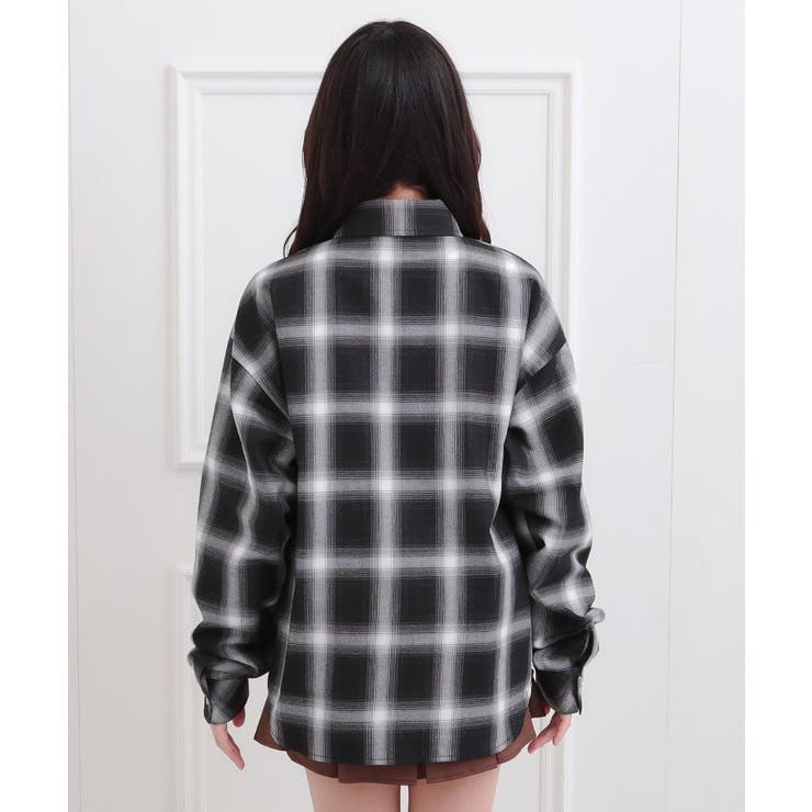 ルーズチェックシャツ＋ロンT | PINK-latte | 詳細画像4 