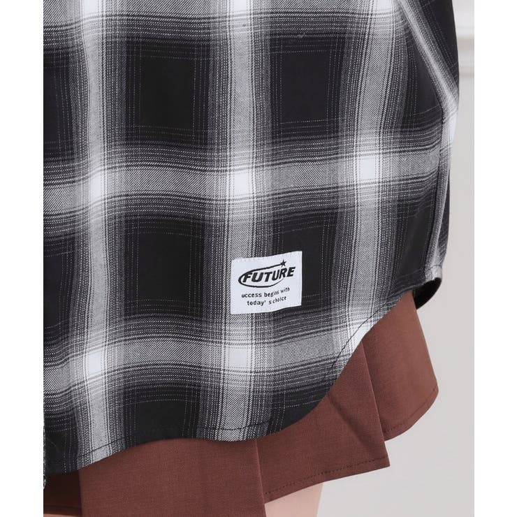 ルーズチェックシャツ＋ロンT | PINK-latte | 詳細画像9 