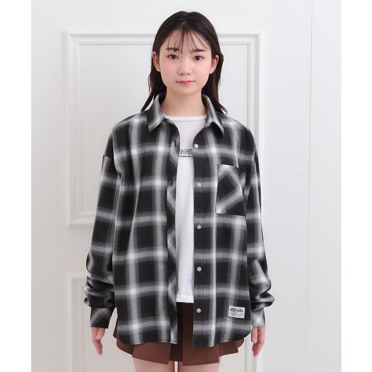 ルーズチェックシャツ＋ロンT | PINK-latte | 詳細画像10 