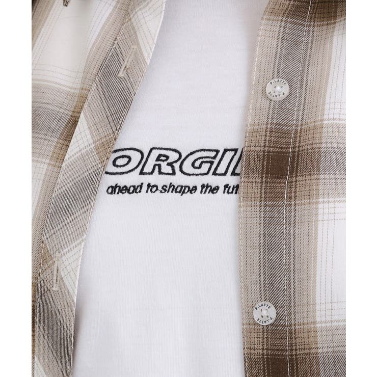 ルーズチェックシャツ＋ロンT | PINK-latte | 詳細画像21 