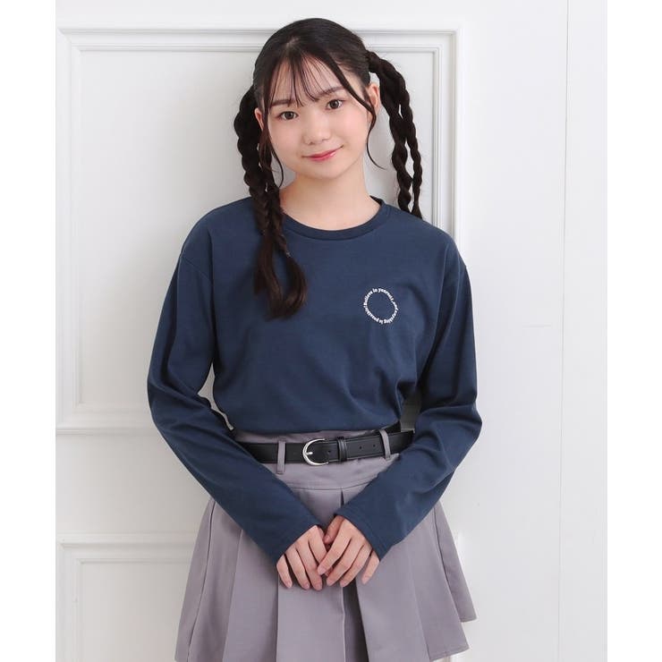 ネイビー(094) | フロッキーくまちゃんロンT | PINK-latte