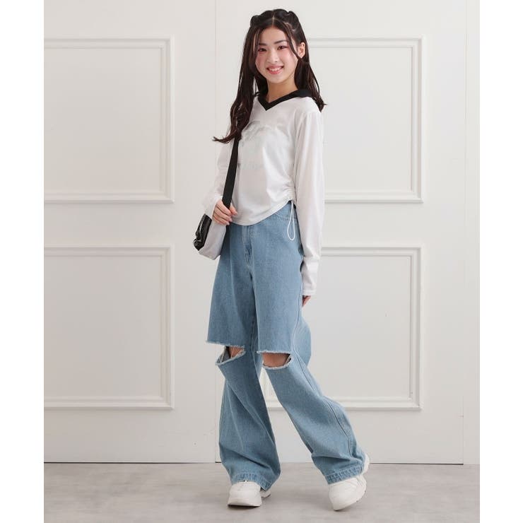 衿付き箔ナンバーロンT | PINK-latte | 詳細画像9 