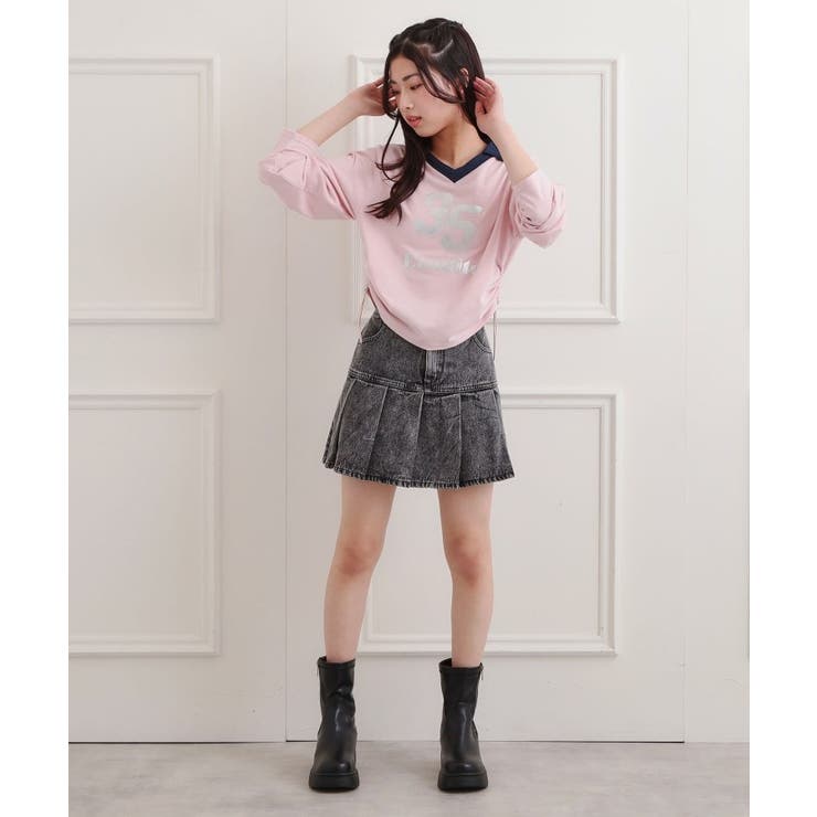 衿付き箔ナンバーロンT | PINK-latte | 詳細画像14 