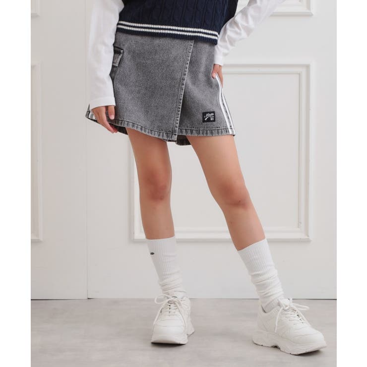 ブラック(419) | ラップサイドラインスカパン | PINK-latte