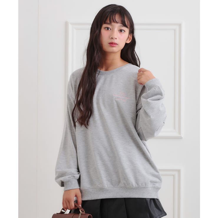 グレー(012) | クマちゃんミニ裏トレーナー | PINK-latte