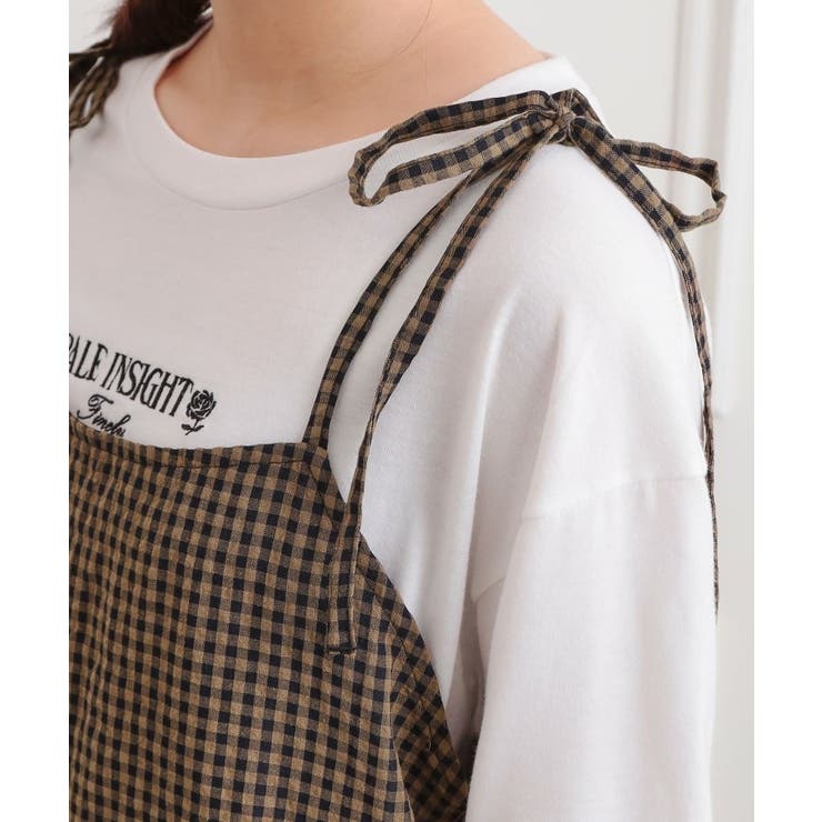 ギンガムキャミワンピ＋ロンTセット | PINK-latte | 詳細画像6 