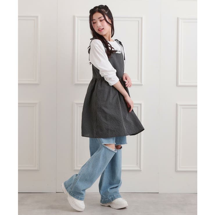 ギンガムキャミワンピ＋ロンTセット | PINK-latte | 詳細画像17 