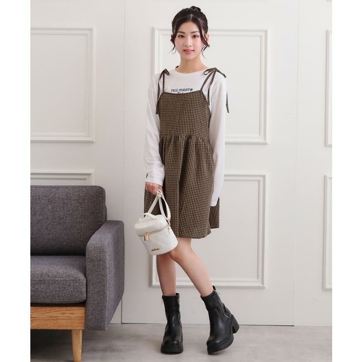 ギンガムキャミワンピ＋ロンTセット | PINK-latte | 詳細画像20 