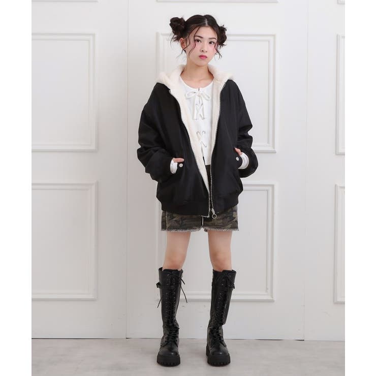 リバーシブルフェイクファーブルゾン | PINK-latte | 詳細画像19 