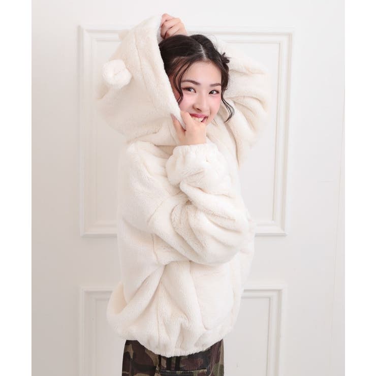 耳付きフェイクファーブルゾン | PINK-latte | 詳細画像12 