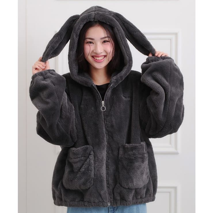 耳付きフェイクファーブルゾン[品番：WRDW0224794]｜PINK-latte