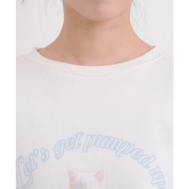 ベロアリボンネコフォトトレーナー | PINK-latte | 詳細画像4 