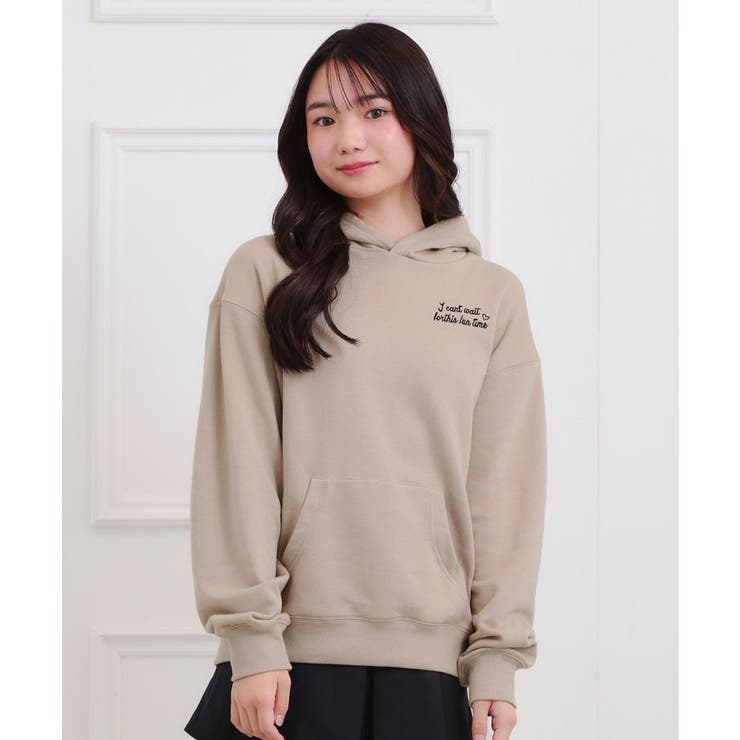 ライトベージュ(051) | くま耳チュニックパーカー | PINK-latte