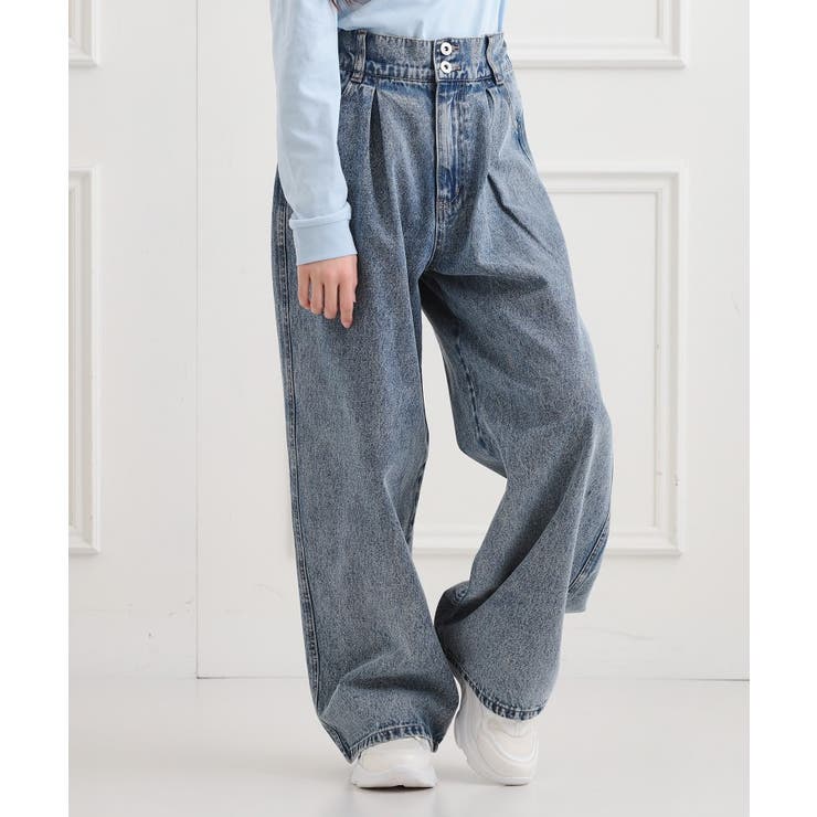 HTH PINK HEART 薄紫 ワイドレッグデニム HTH PINK HEART 薄紫 ワイド