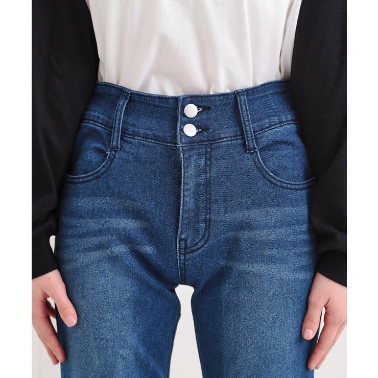 セミフレアデニムパンツ | PINK-latte | 詳細画像4 