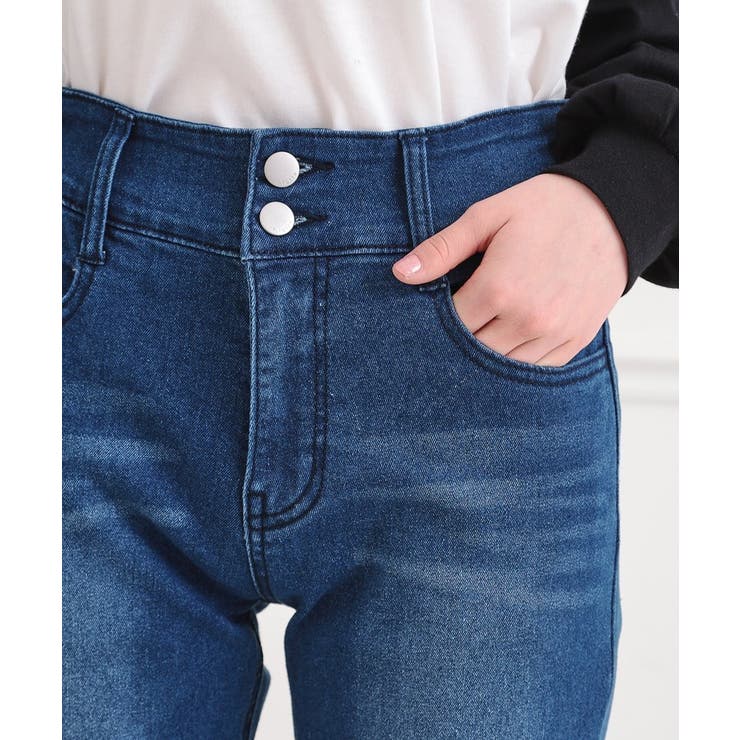 セミフレアデニムパンツ | PINK-latte | 詳細画像5 