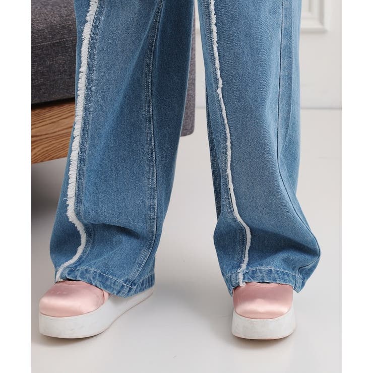 センターフリンジデニムパンツ | PINK-latte | 詳細画像7