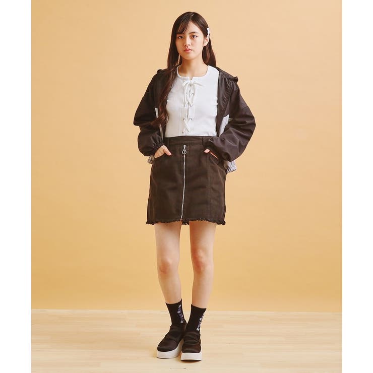 リングジップ台形スカート | PINK-latte | 詳細画像14 