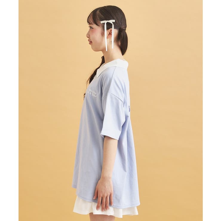 ハーフジップ衿付きTシャツ | PINK-latte | 詳細画像2 