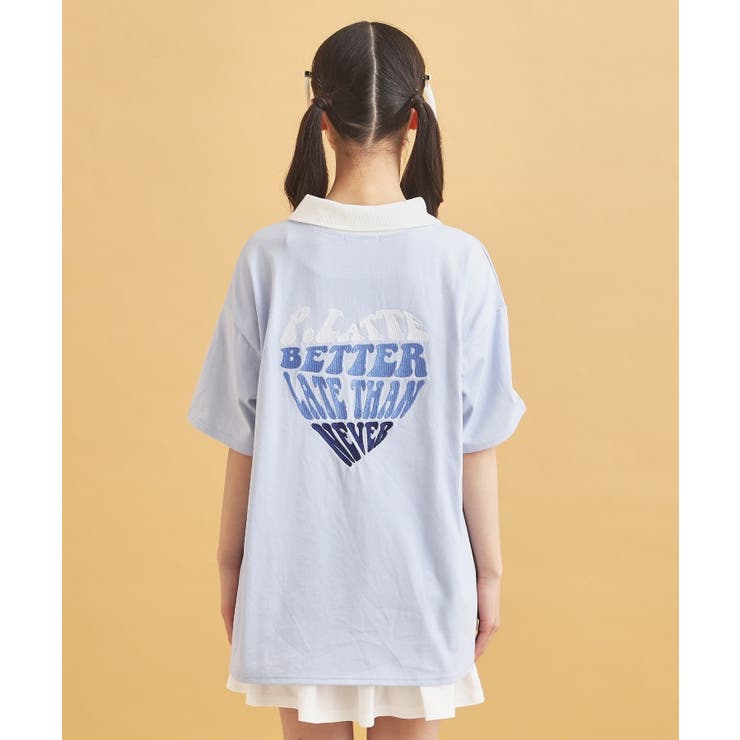 ハーフジップ衿付きTシャツ | PINK-latte | 詳細画像3 