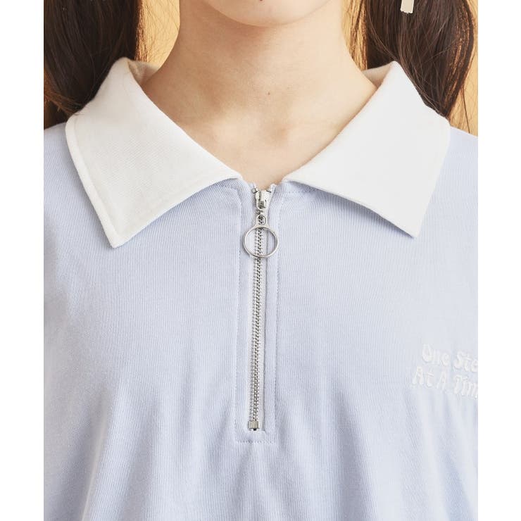 ハーフジップ衿付きTシャツ | PINK-latte | 詳細画像4 