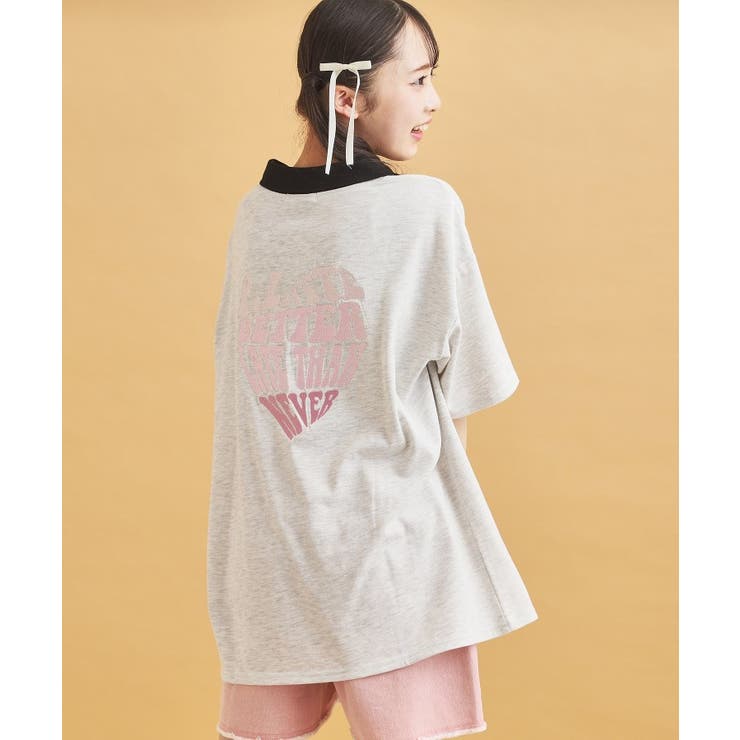 ハーフジップ衿付きTシャツ | PINK-latte | 詳細画像8 