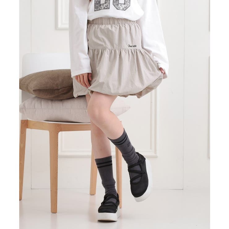 ライトグレー(011) | シンプルバルーンスカート | PINK-latte