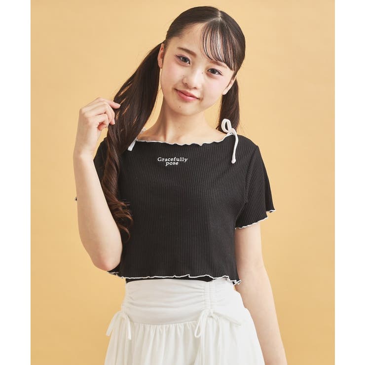 【セットアイテム】オフショルテレコTシャツ＋テレコキャミ | PINK-latte | 詳細画像12 