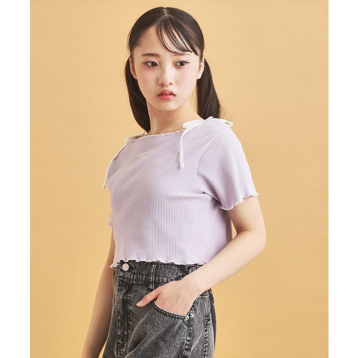 【セットアイテム】オフショルテレコTシャツ＋テレコキャミ | PINK-latte | 詳細画像16 