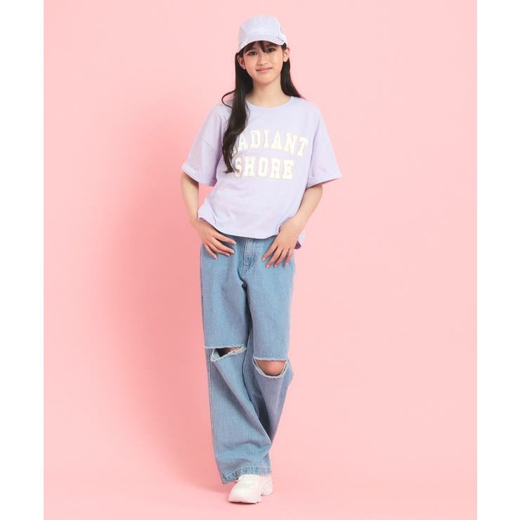 サテンアップリケカレッジTシャツ | PINK-latte | 詳細画像21 