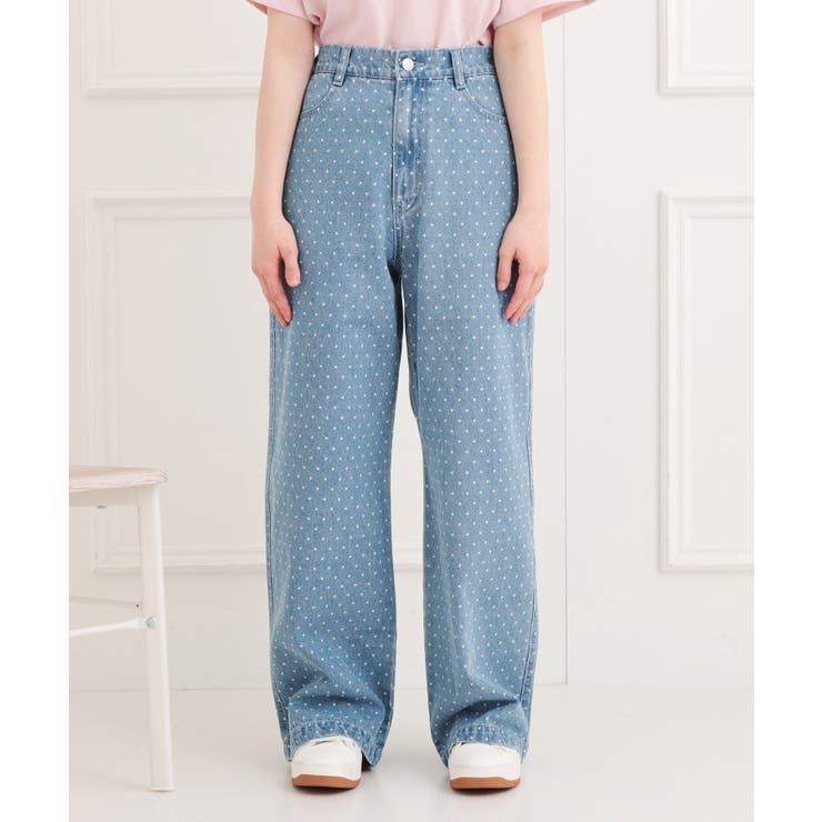 ドット柄デニムパンツ | PINK-latte | 詳細画像2