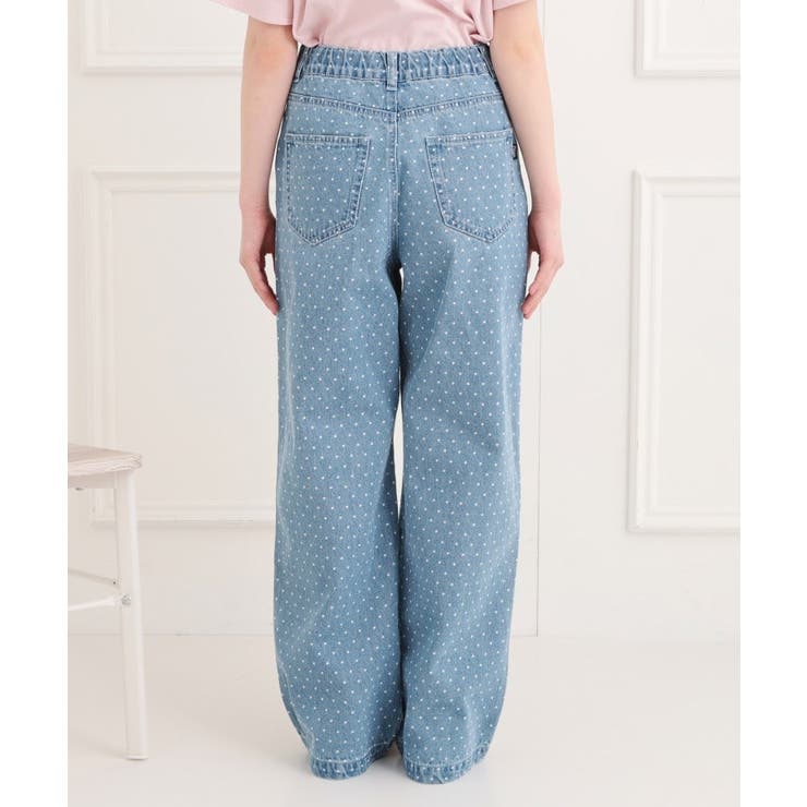 ドット柄デニムパンツ | PINK-latte | 詳細画像4